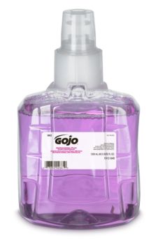 small bottle of bright purple soap